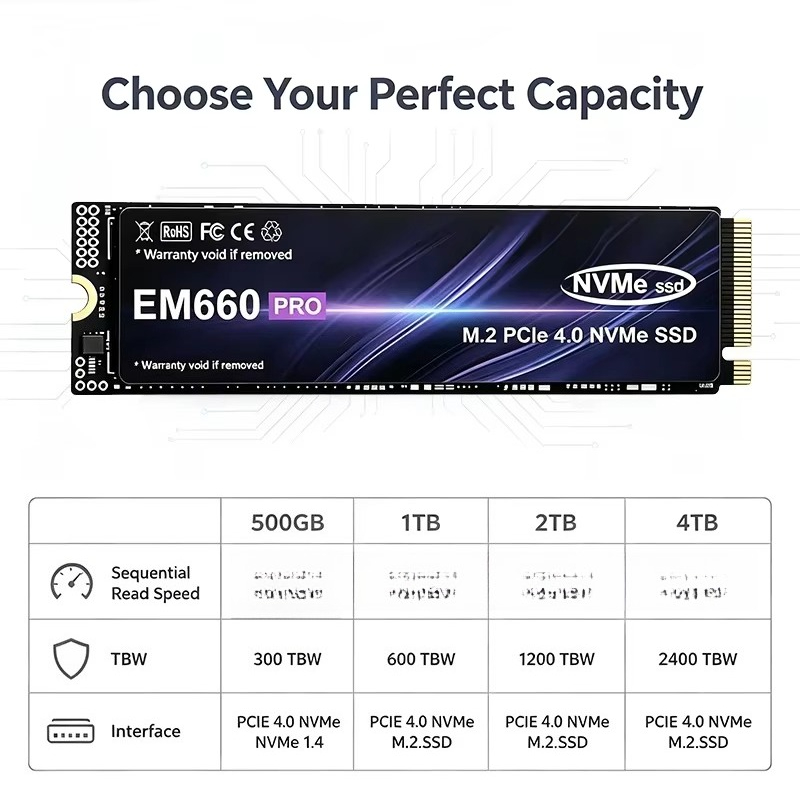EM660 M.2 NVMe PCIe 4.0 SSD 50 - M.2 Nvme 4Tb Pcie 4.0 Ssd recension och pris